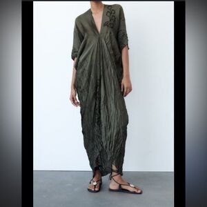 Zara embroidered tunic kimono Dress